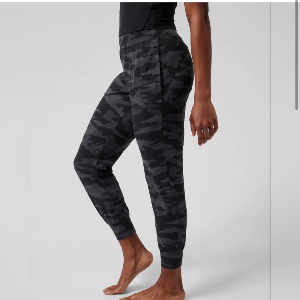 Athleta Black Camo Track Pants